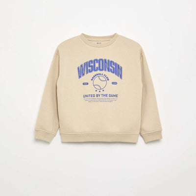Sweat loose avec imprimé BEIGE