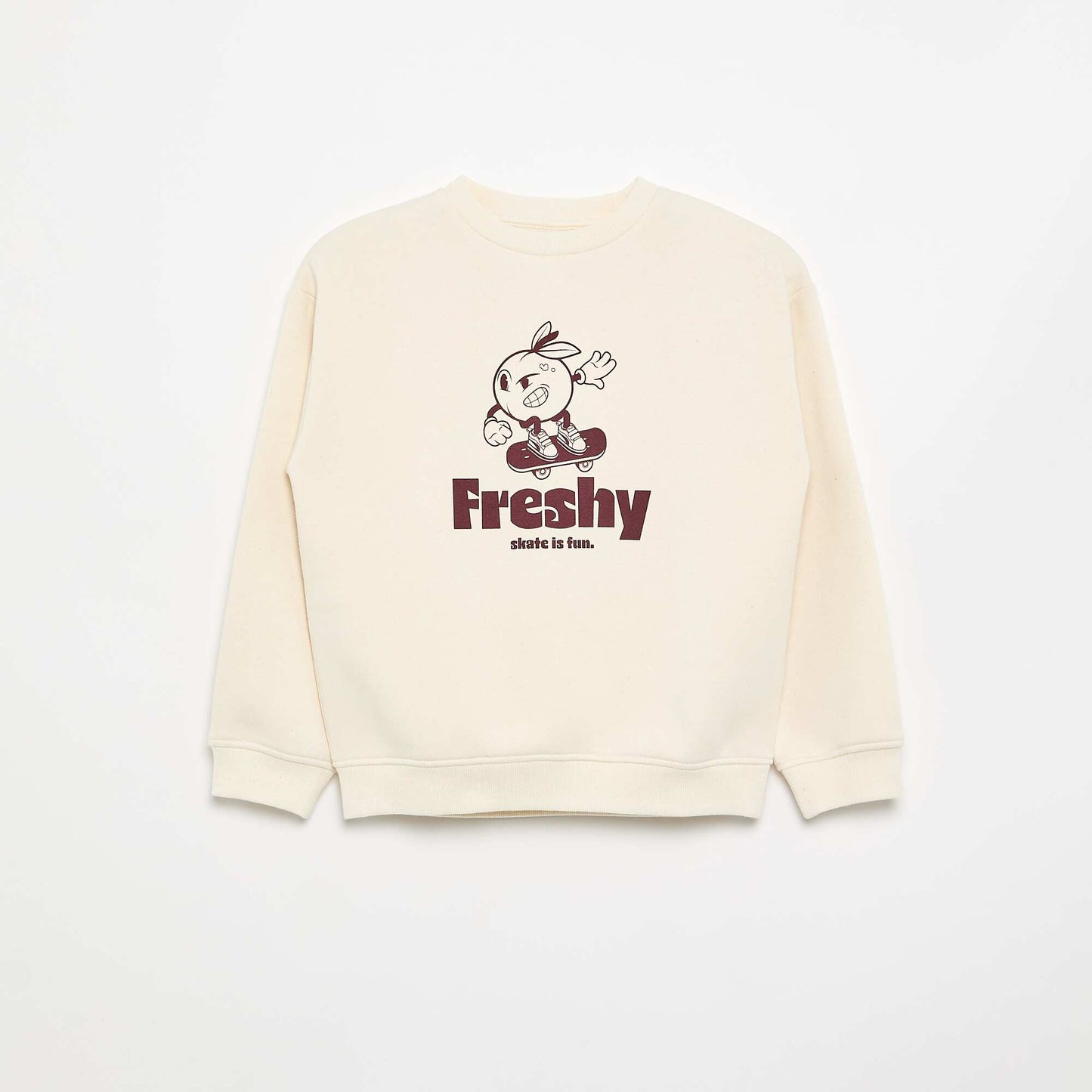 Sweat loose avec imprimé BEIGE