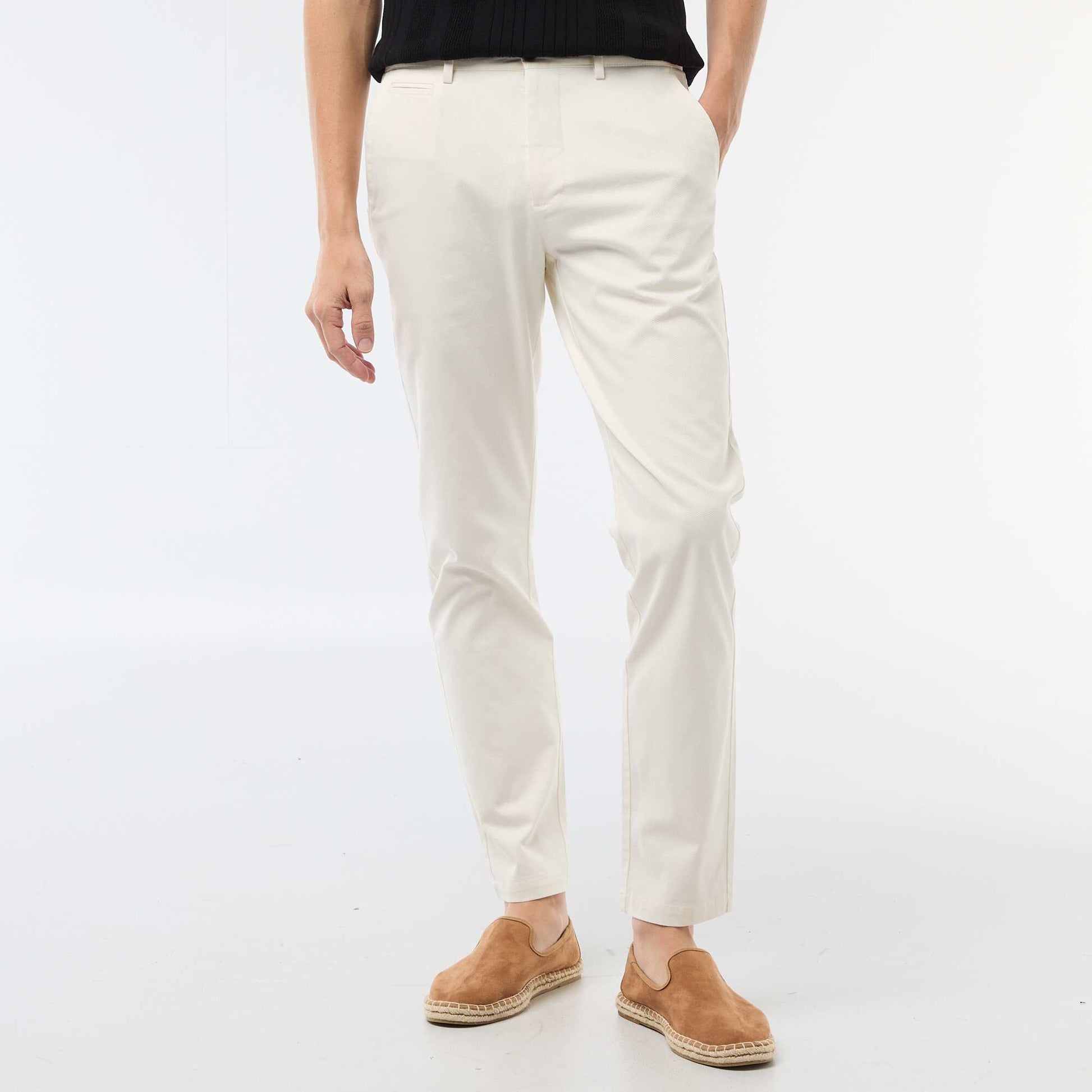 Pantalon chino en twill BLANC