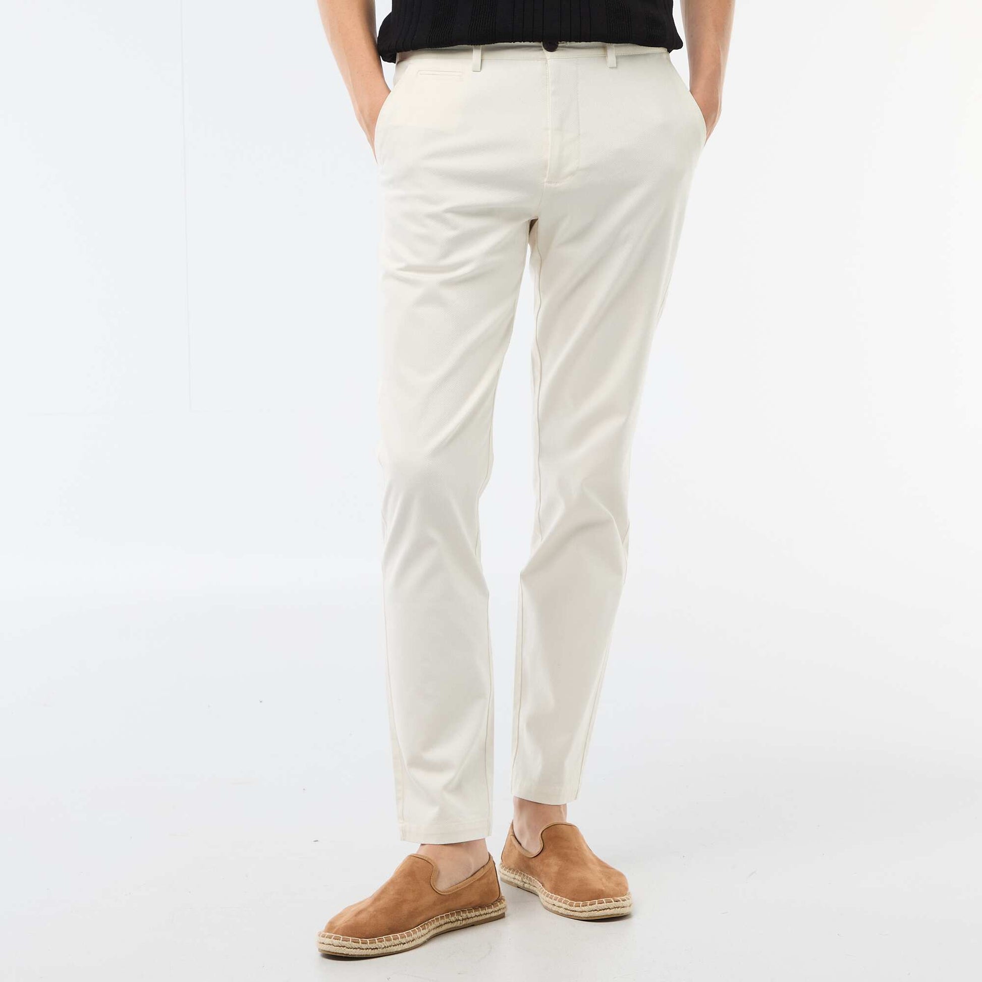 Pantalon chino en twill BLANC