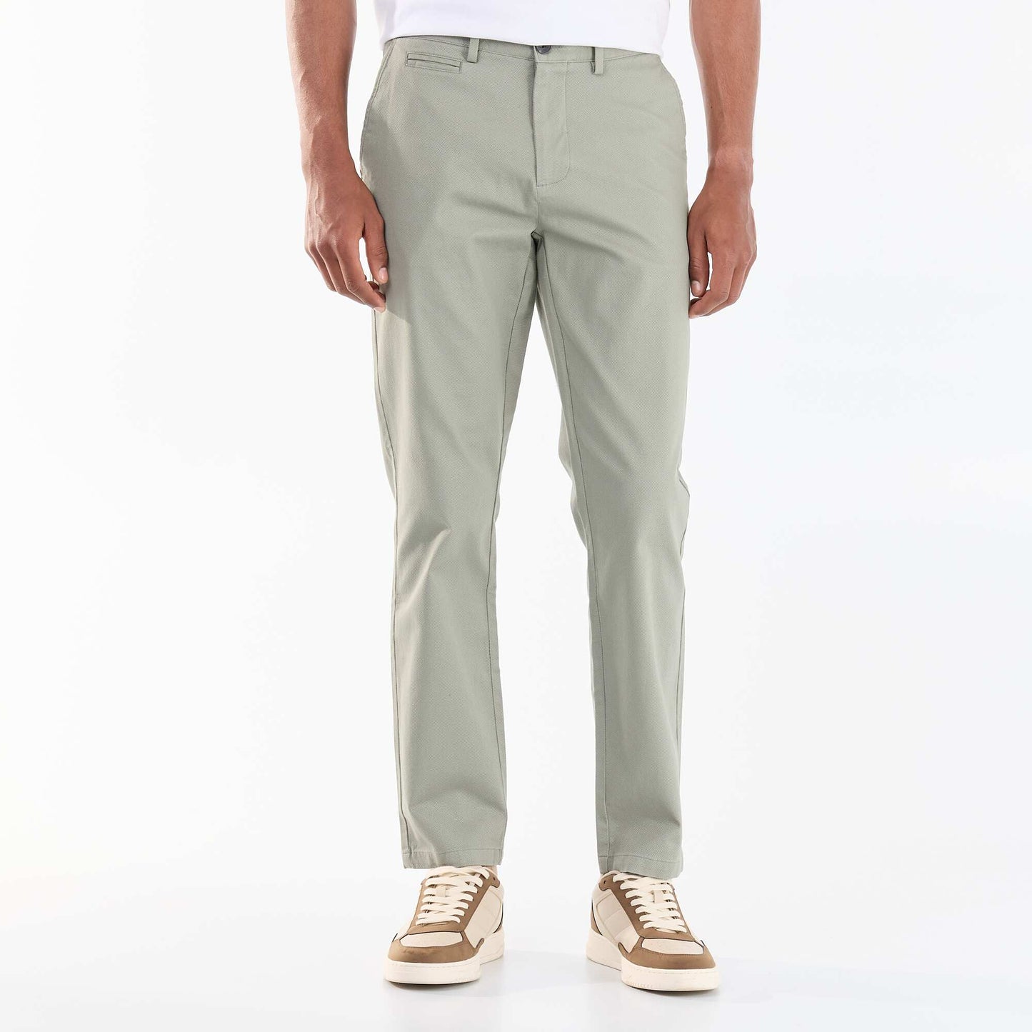 Pantalon chino en twill VERT