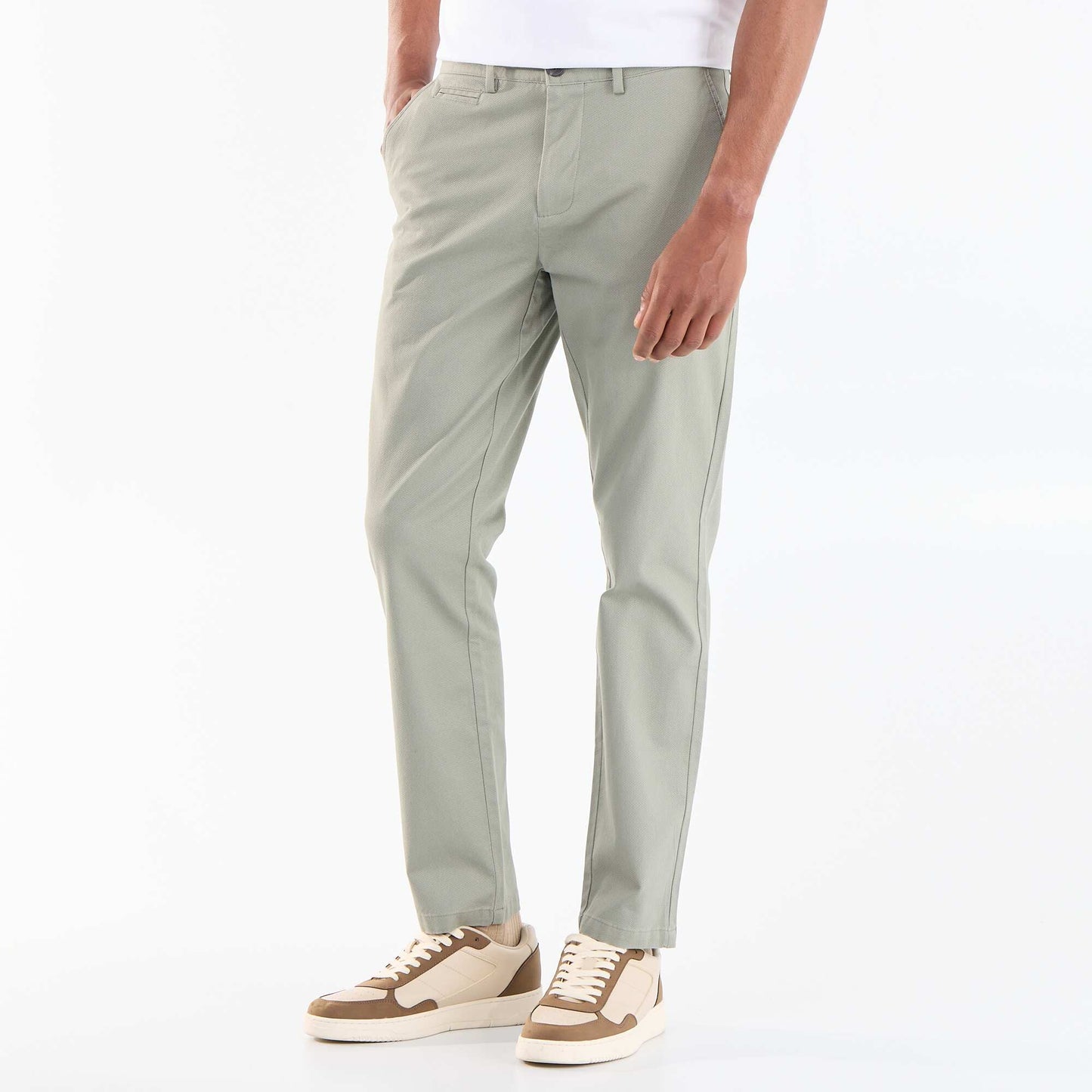 Pantalon chino en twill VERT