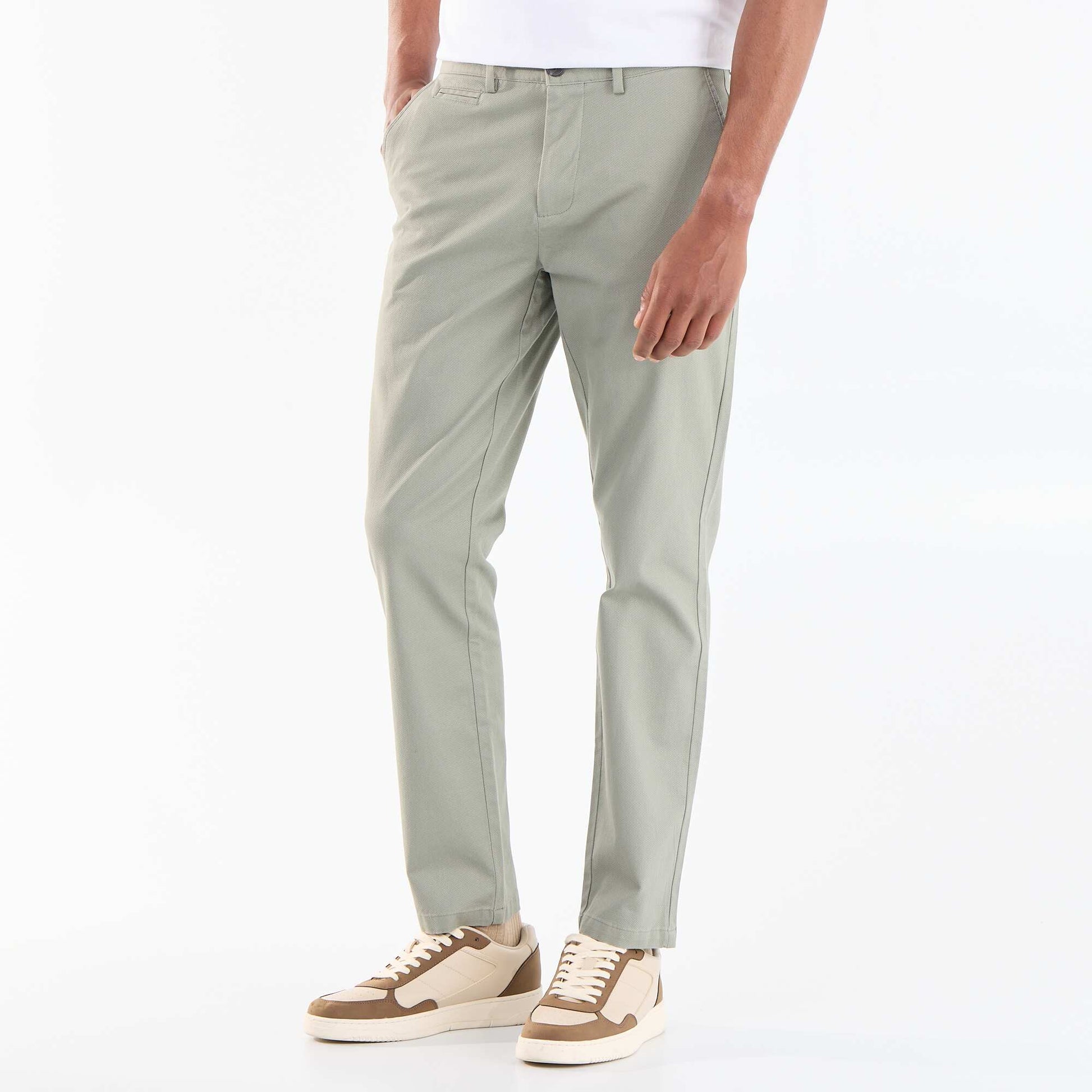 Pantalon chino en twill VERT