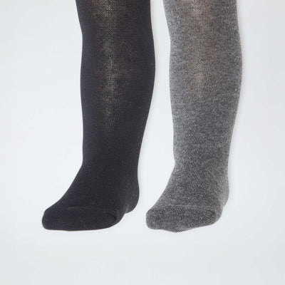 Lot de 2 collants en jersey uni NOIR