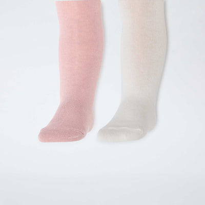 Lot de 2 collants en jersey uni ROSE