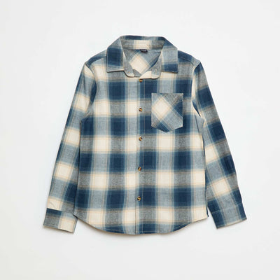 Chemise à carreaux en flanelle BLEU
