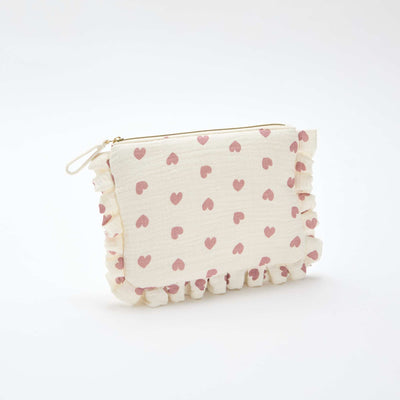 Trousse de toilette en gaze de coton BEIGE