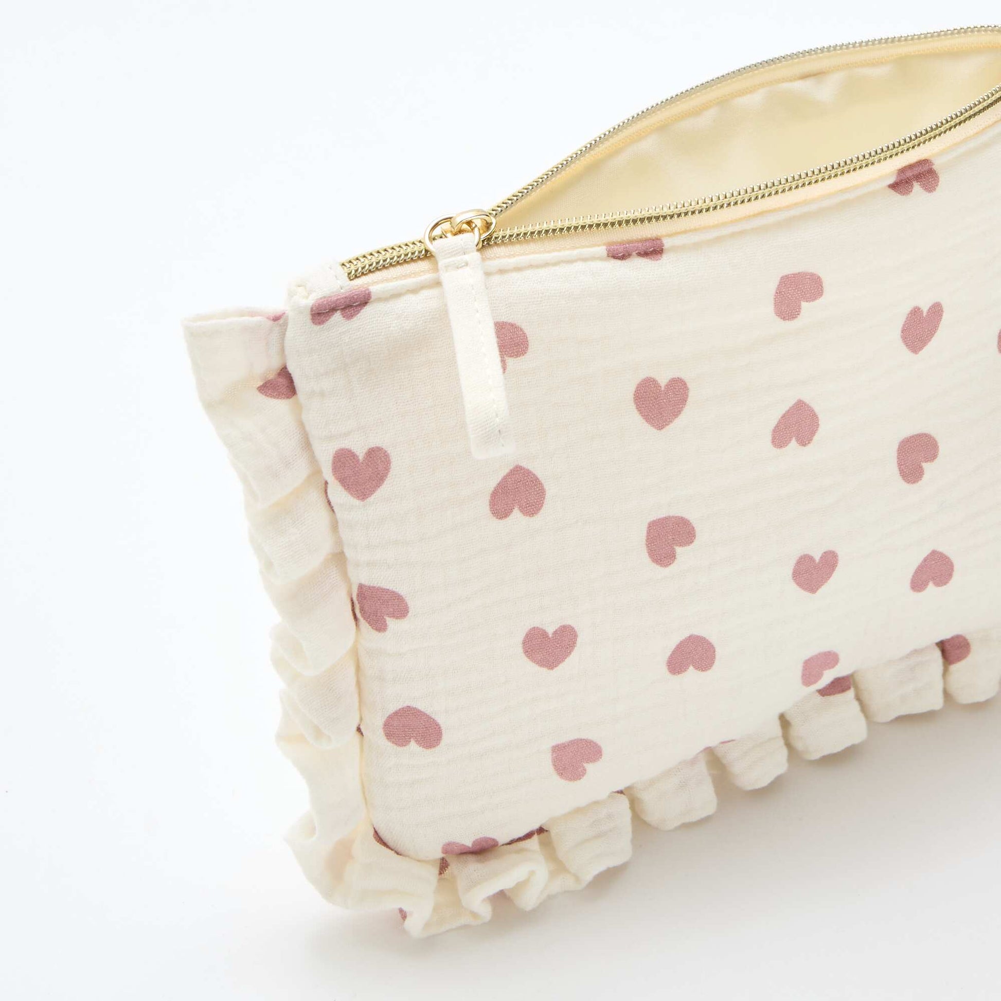 Trousse de toilette en gaze de coton BEIGE