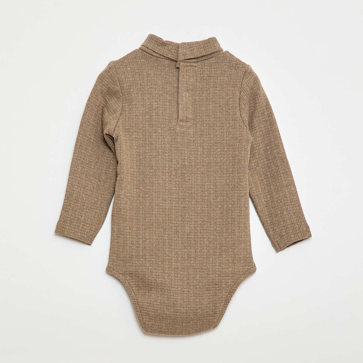 Body en maille pointelle avec col montant BEIGE