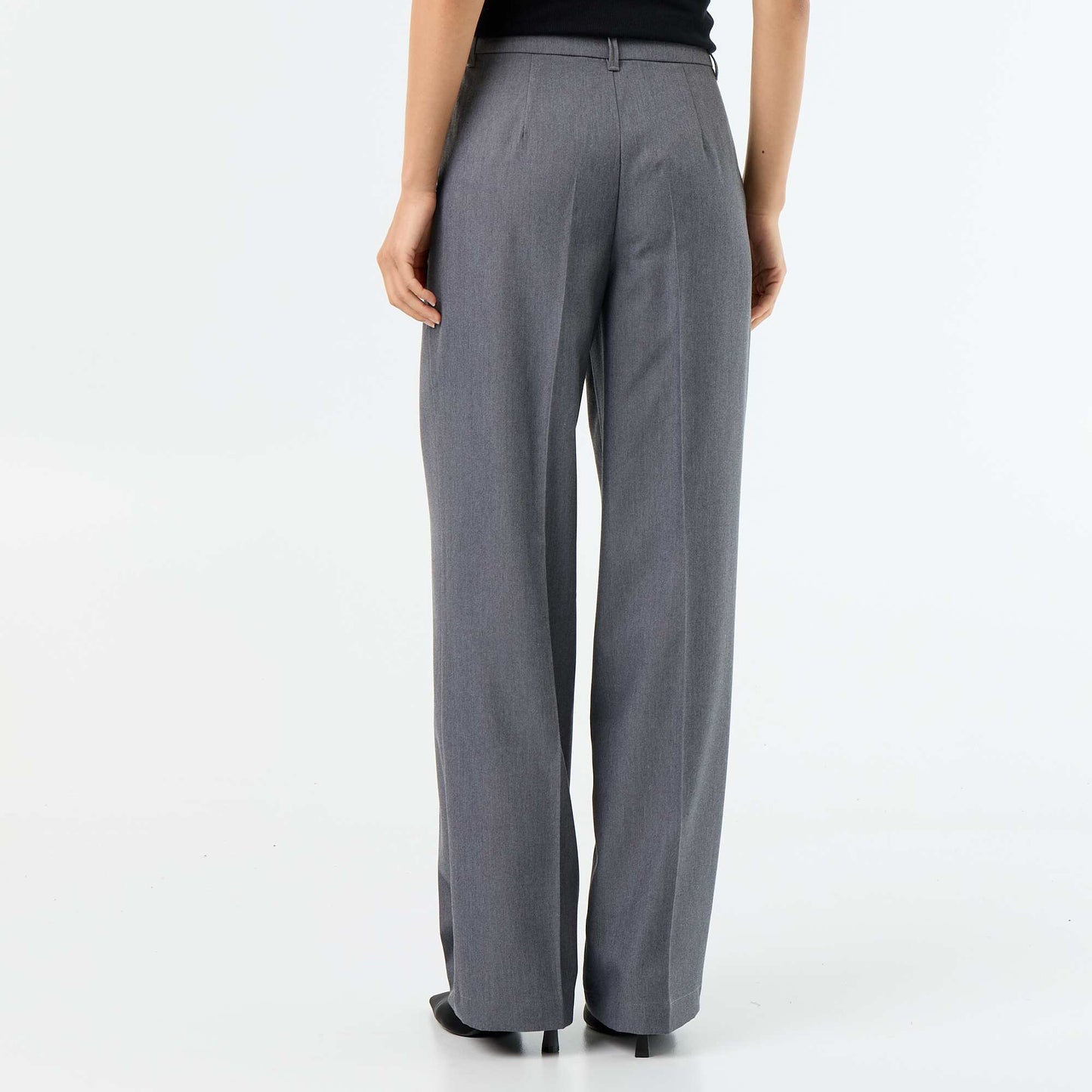 Pantalon large fluide uni GRIS