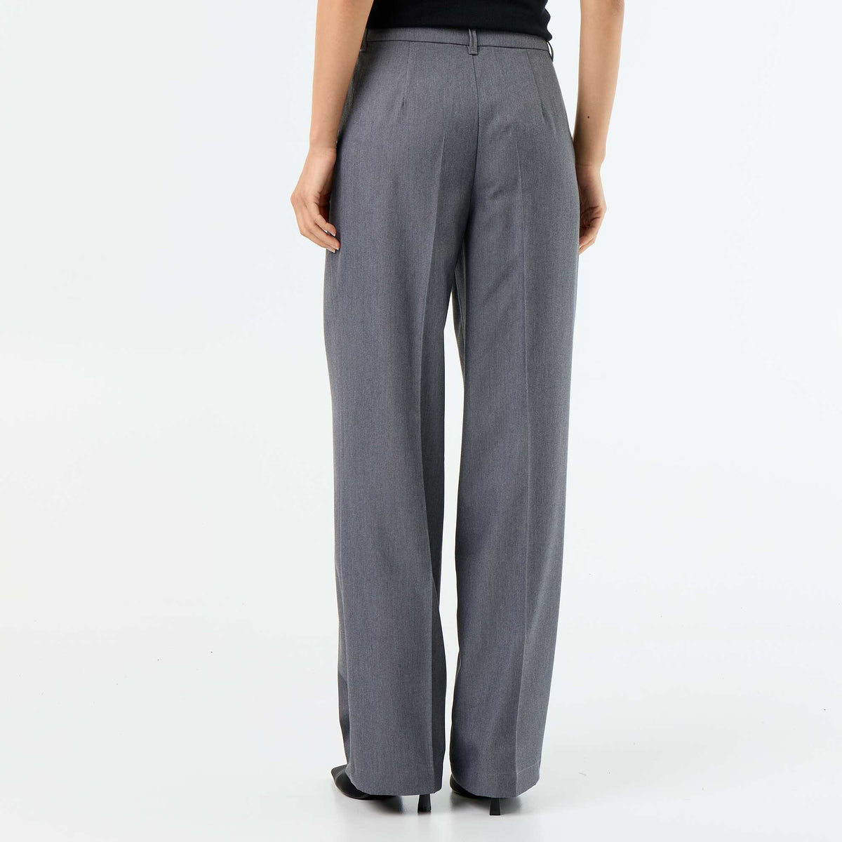 Pantalon large fluide uni GRIS