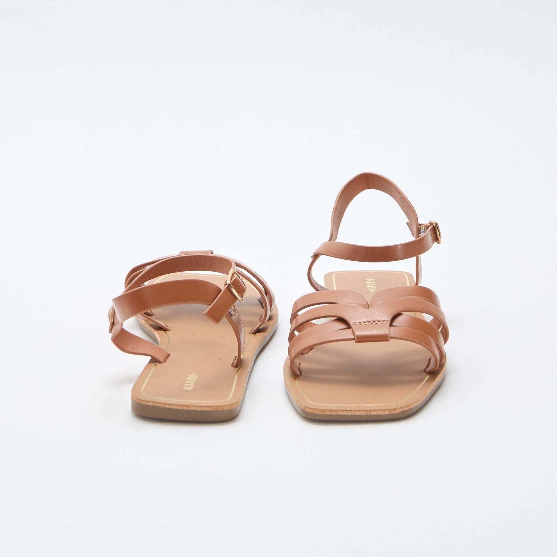 Sandales en bride croisée MARRON