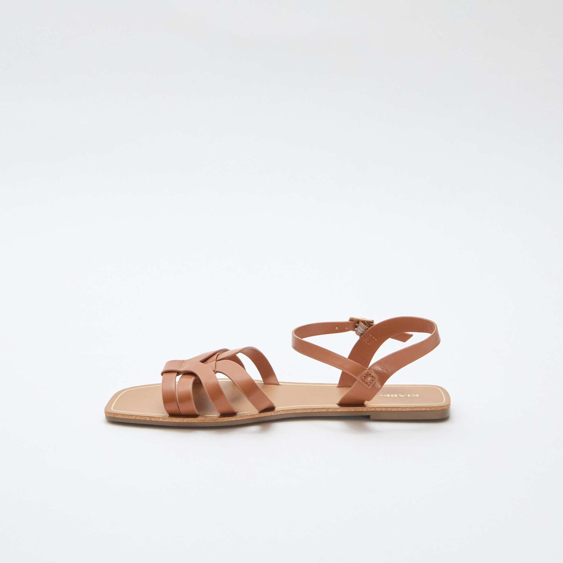 Sandales en bride croisée MARRON