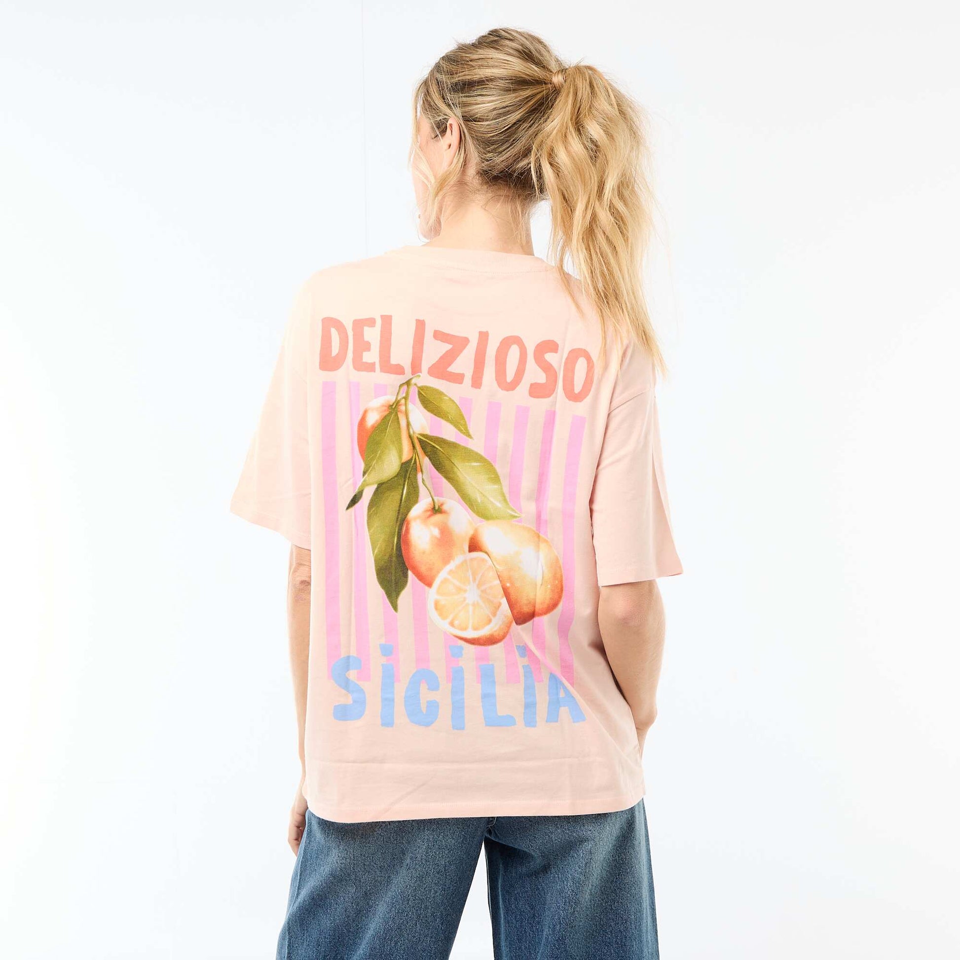 Tee-shirt oversize à message BLANC