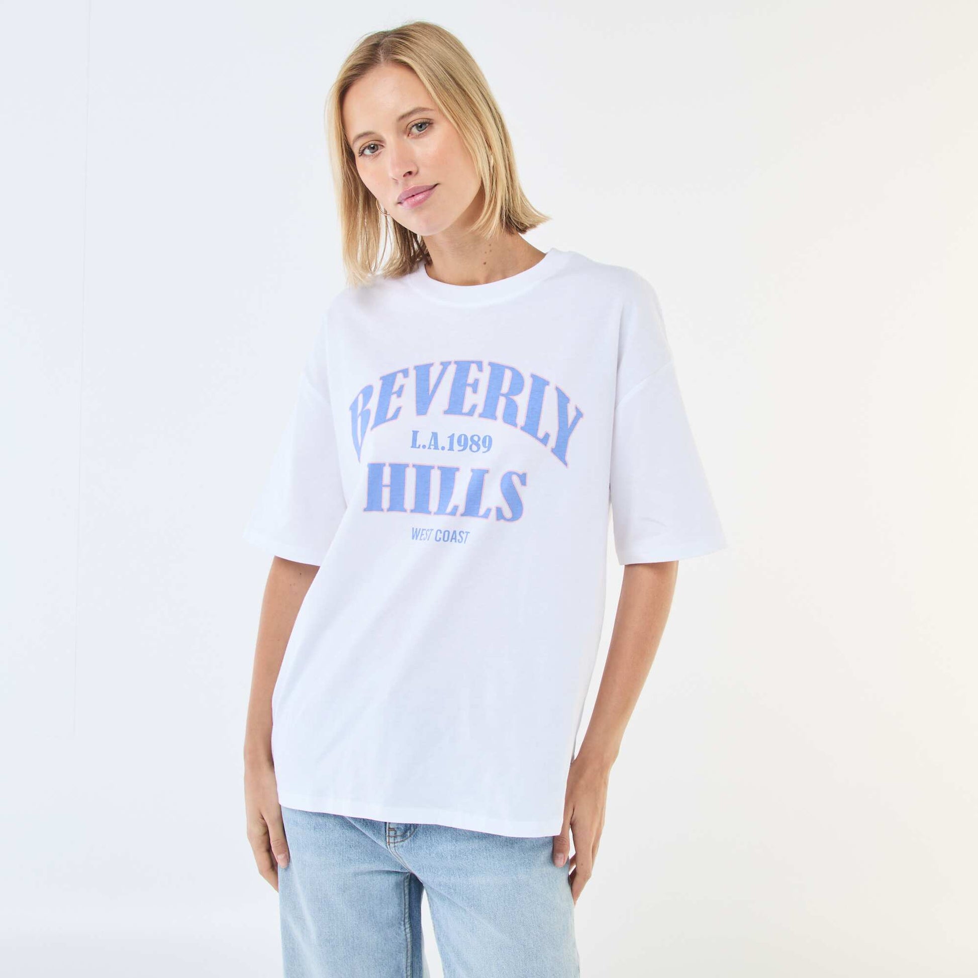 Tee-shirt oversize à message BLANC