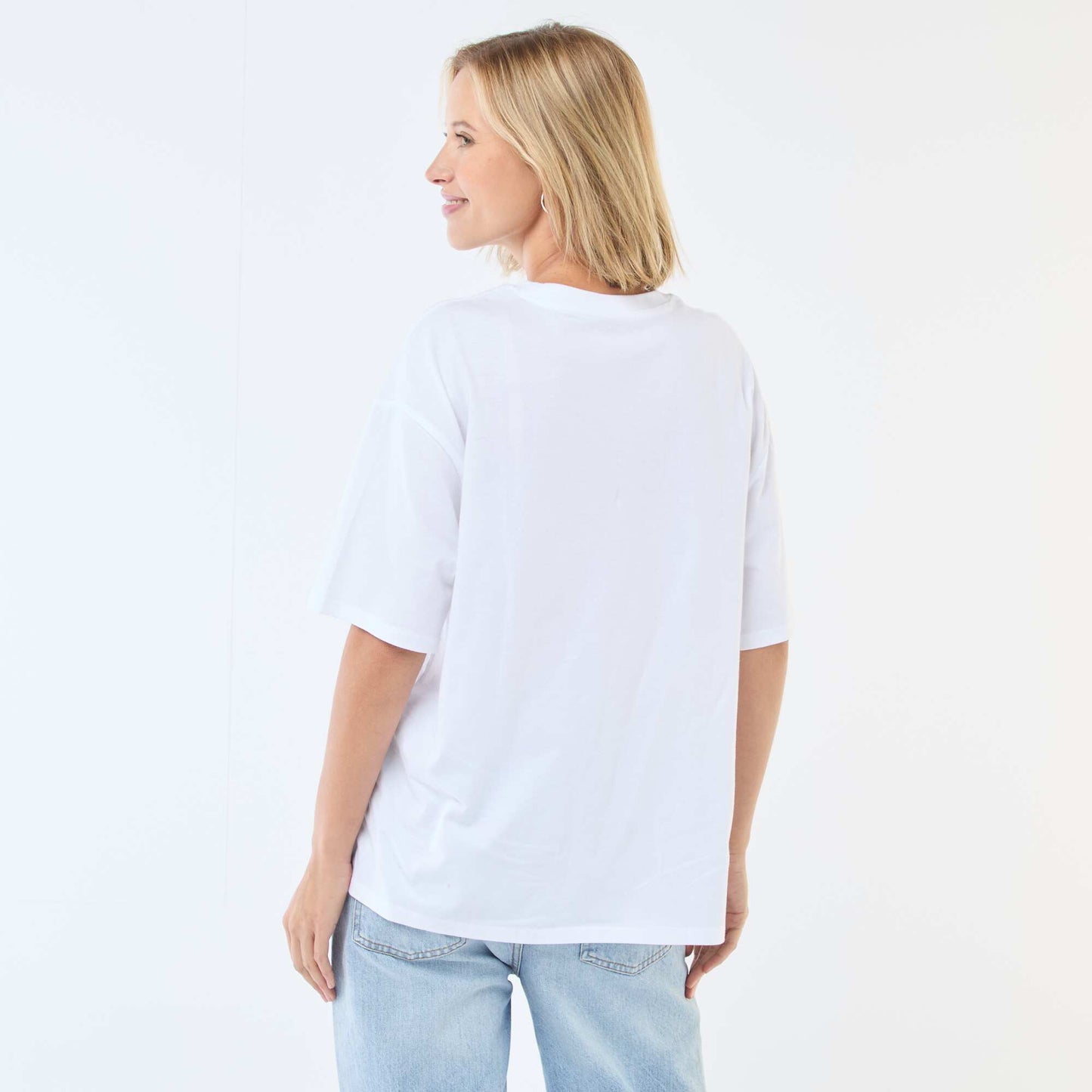 Tee-shirt oversize à message BLANC