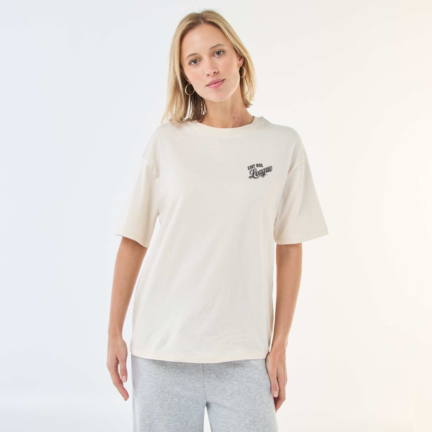 Tee-shirt oversize à message BLANC