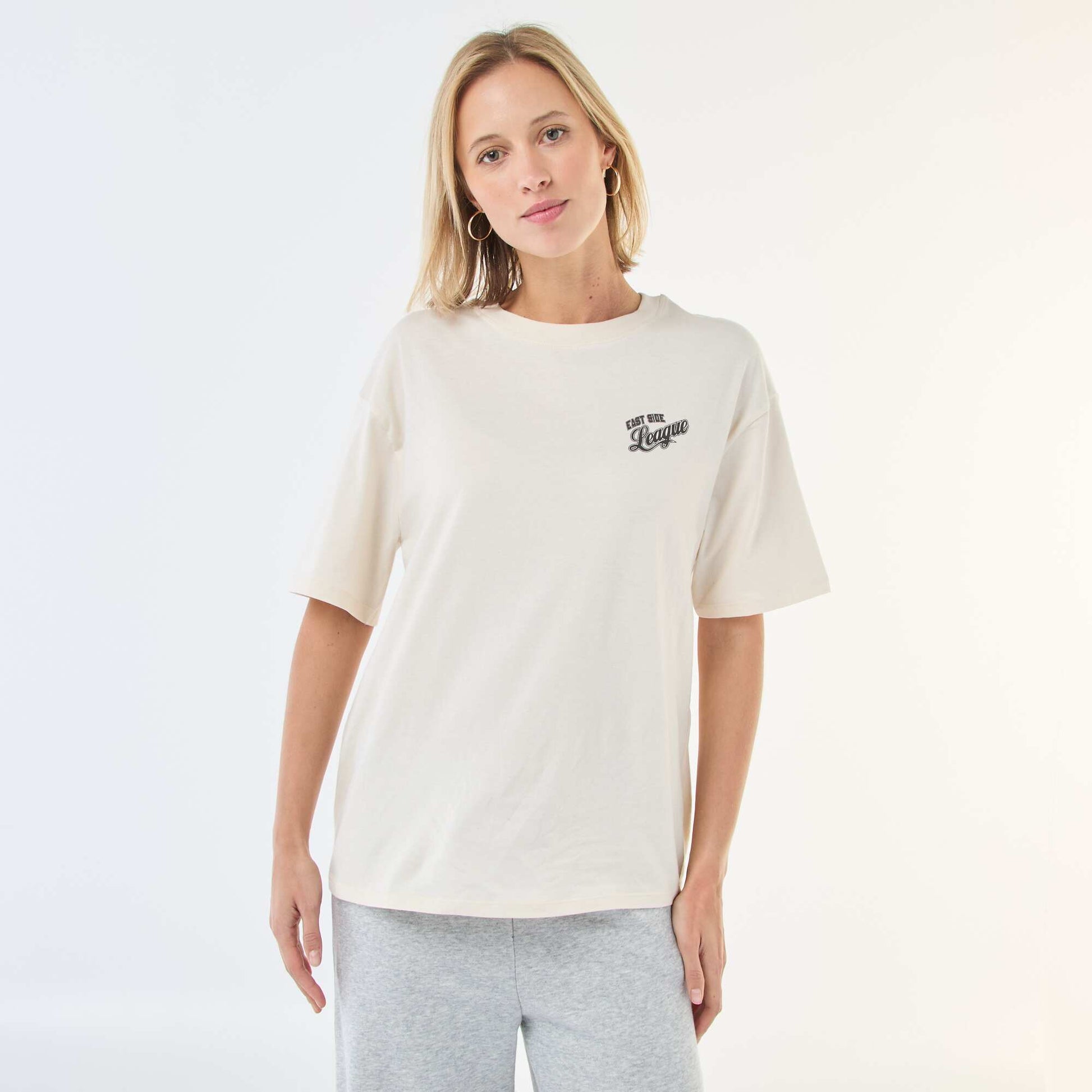 Tee-shirt oversize à message BLANC