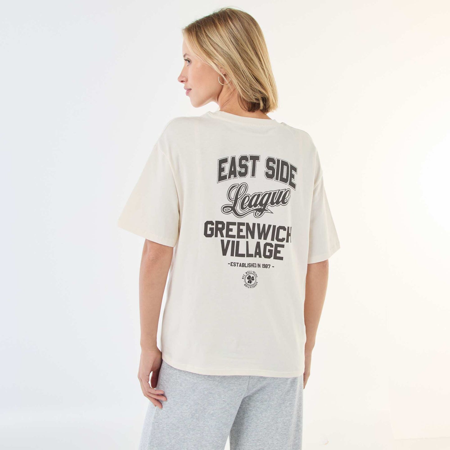 Tee-shirt oversize à message BLANC