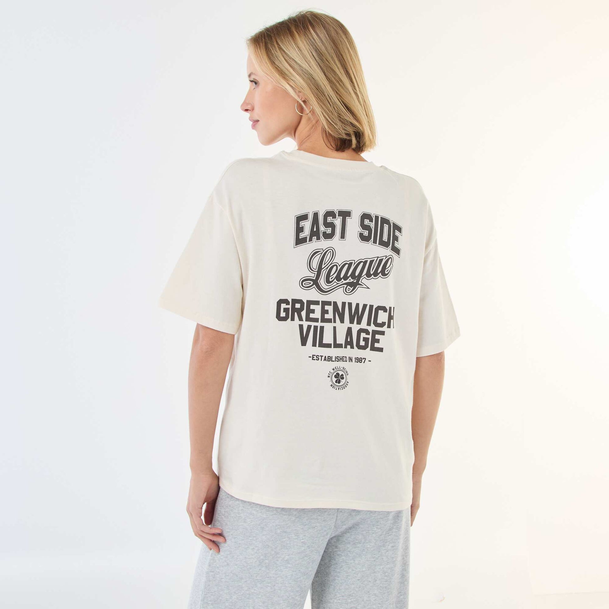 Tee-shirt oversize à message BLANC