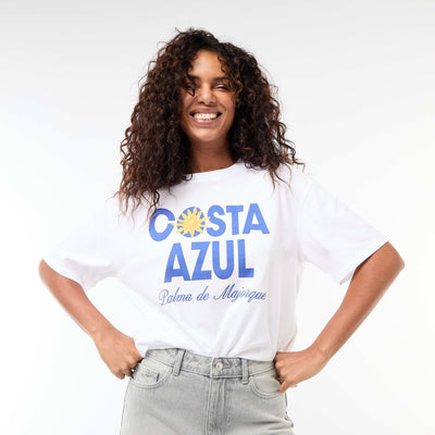 Tee-shirt oversize à message BLANC