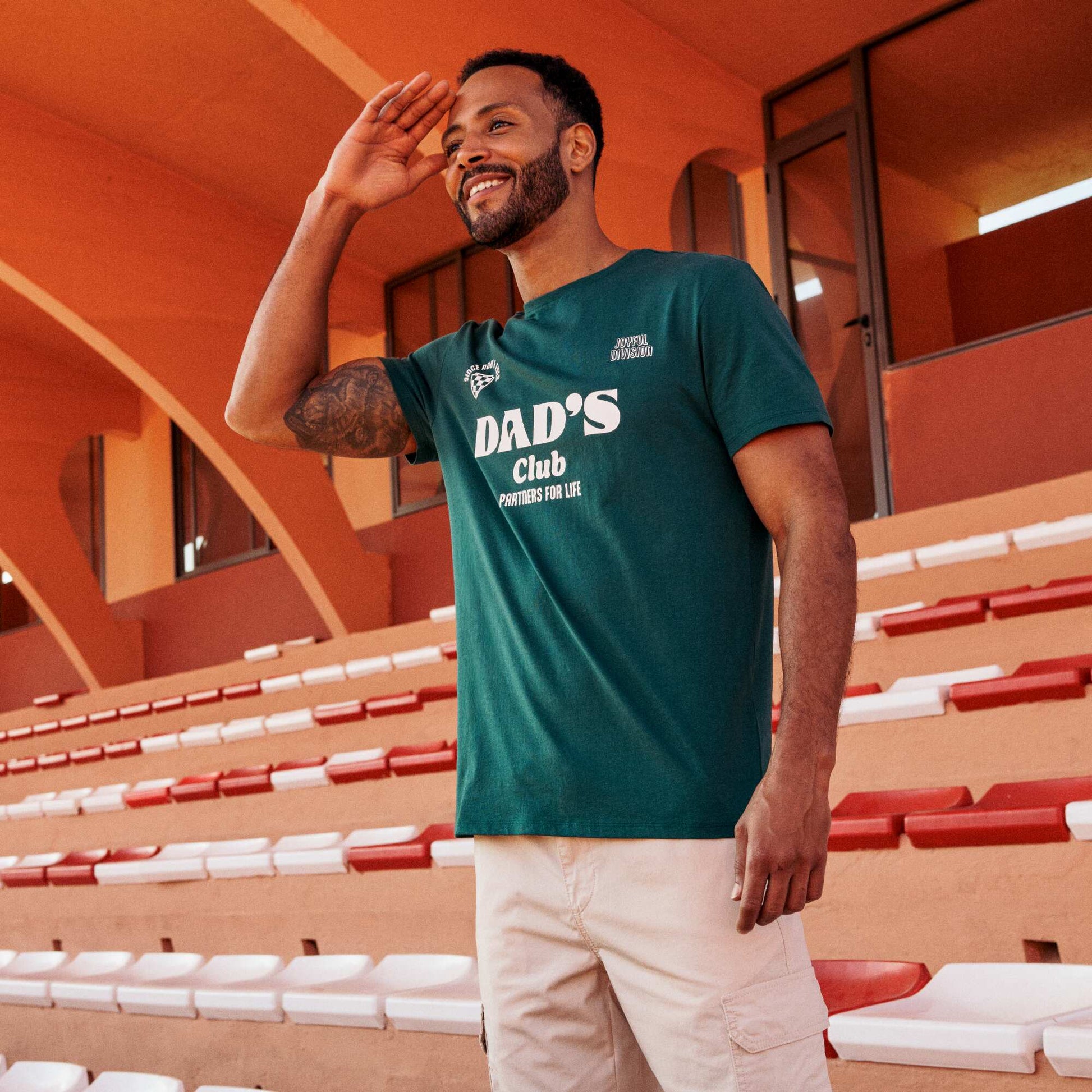 T-shirt en jersey manches courtes imprimé recto/verso VERT