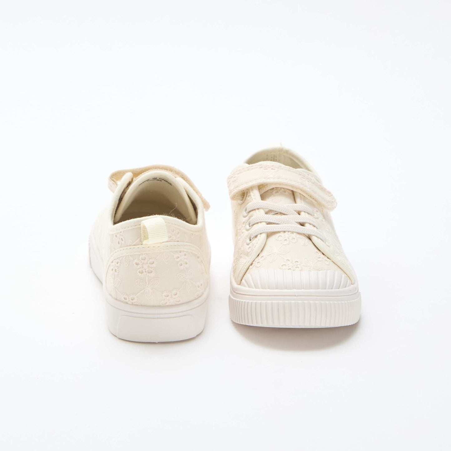 Baskets en toile imprimé damiers BEIGE