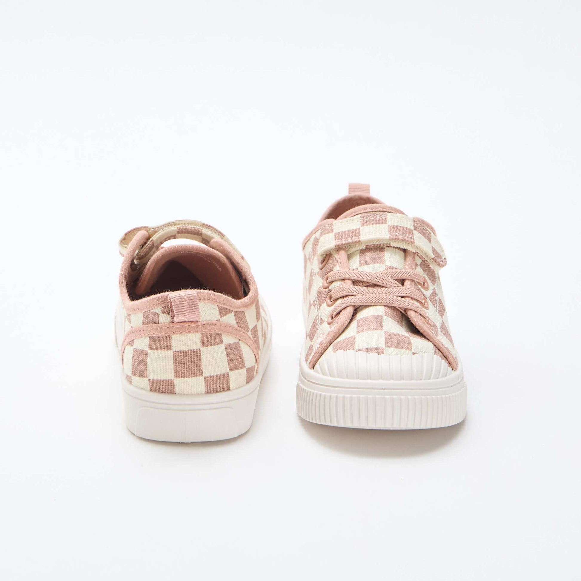 Baskets en toile imprimé damiers ROSE