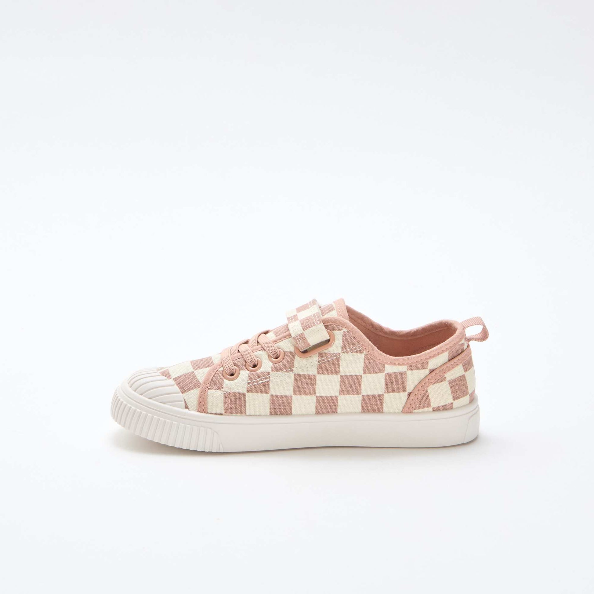 Baskets en toile imprimé damiers ROSE