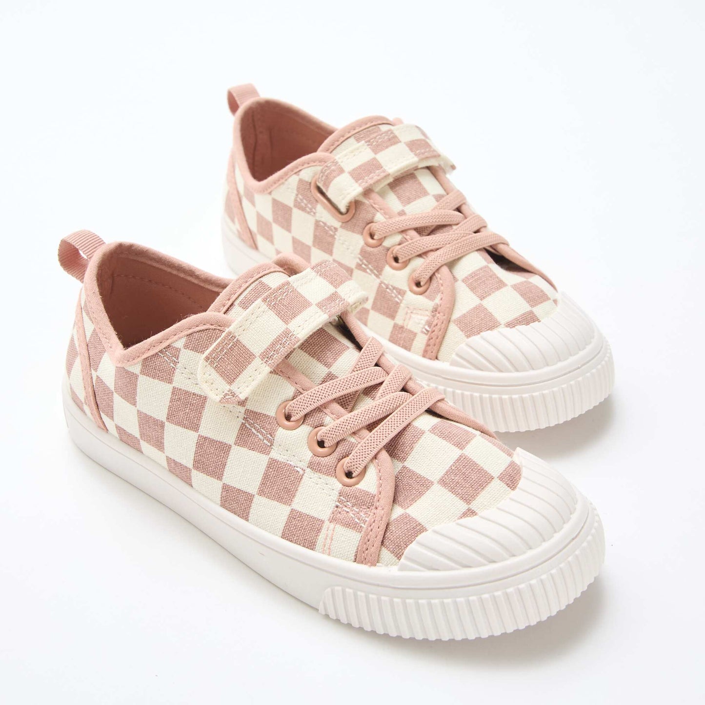 Baskets en toile imprimé damiers ROSE