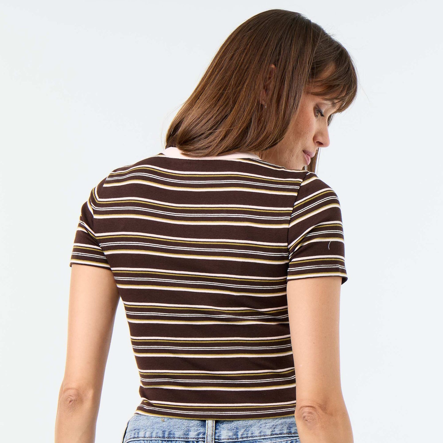T-shirt imprimé à manches courtes à motif MARRON