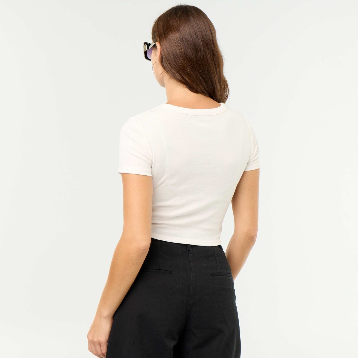 T-shirt imprimé à manches courtes à motif BLANC