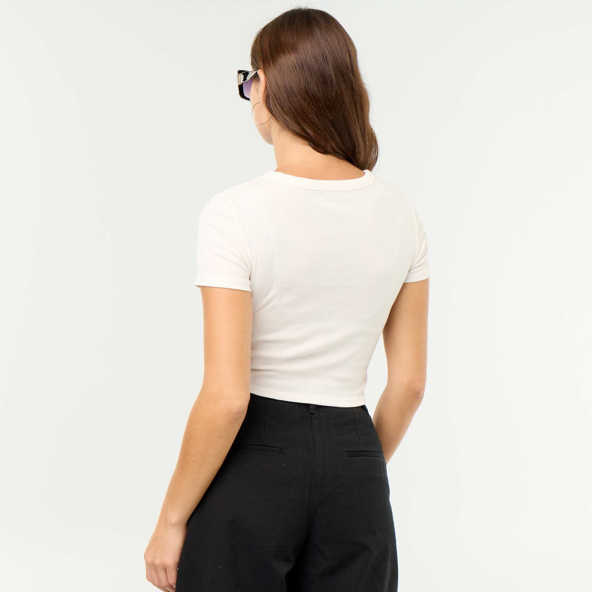 T-shirt imprimé à manches courtes à motif BLANC