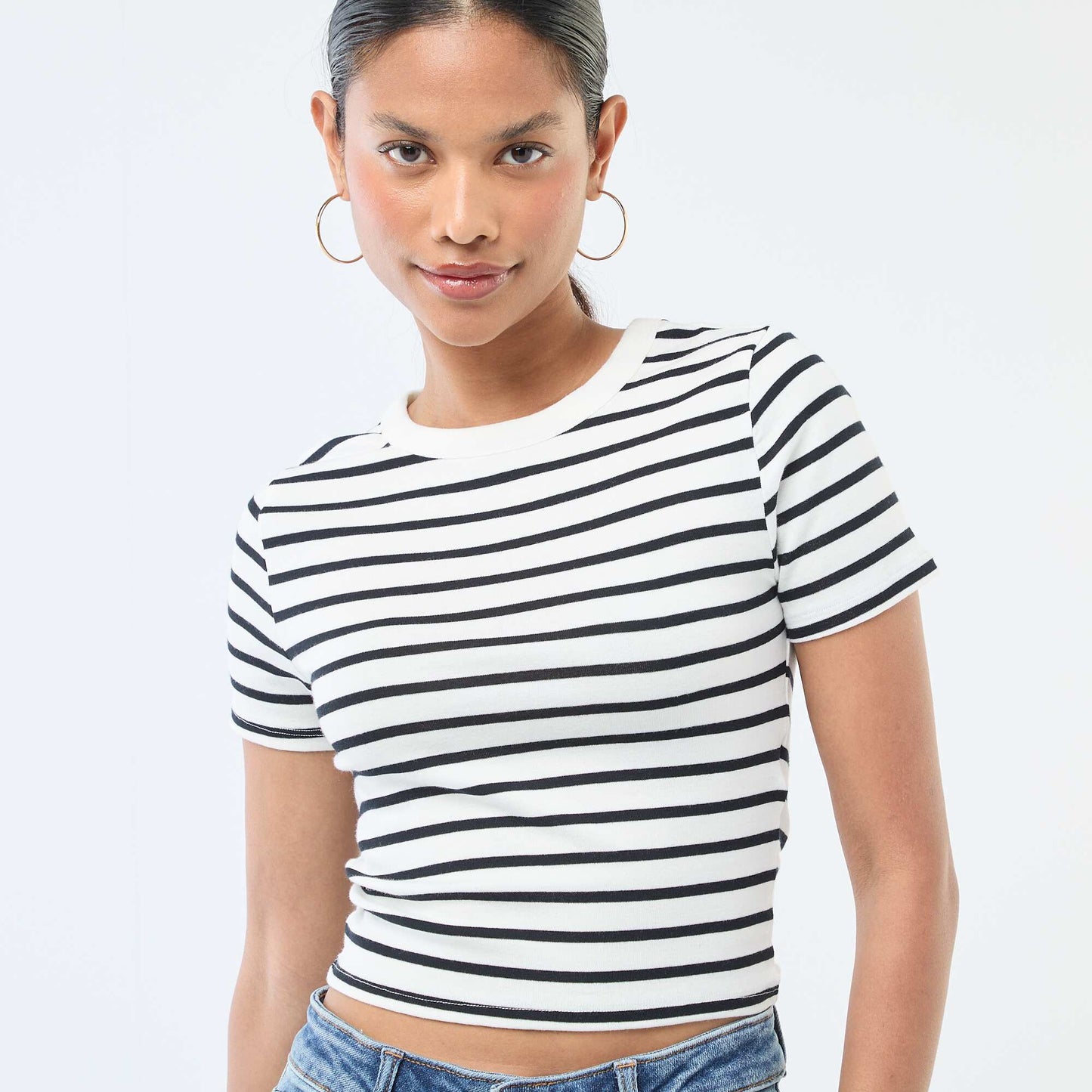 T-shirt imprimé à manches courtes à motif BLANC