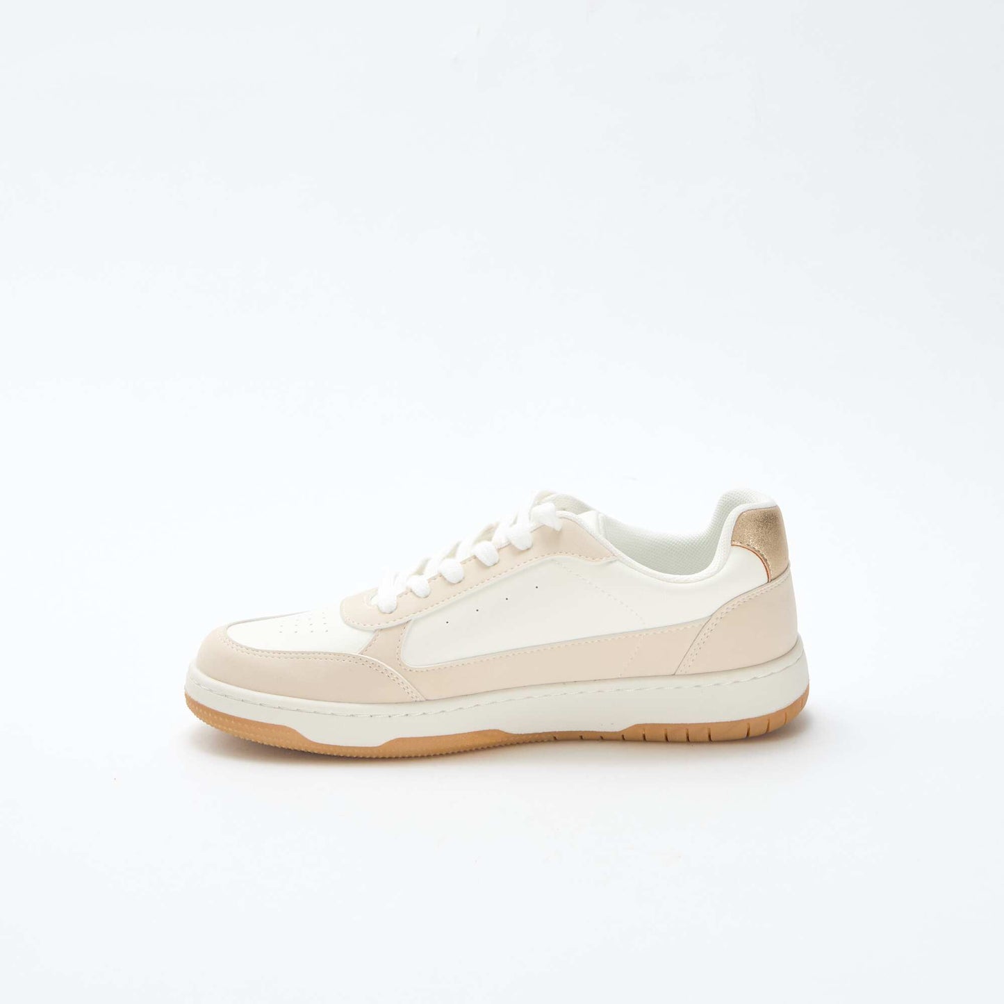 Baskets bicolores avec détails dorés BEIGE