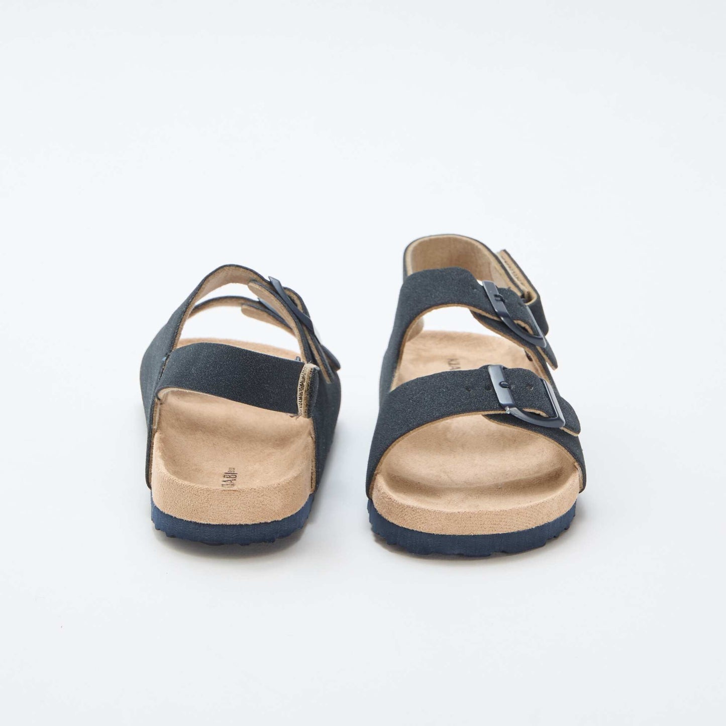 Sandales plates en suédine ajustables BLEU