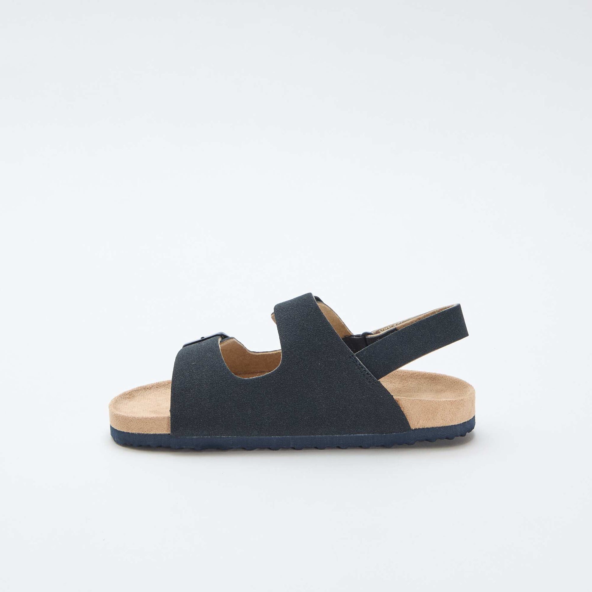 Sandales plates en suédine ajustables BLEU