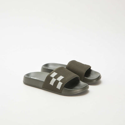 Mules de piscine avec bride en mesh KAKI