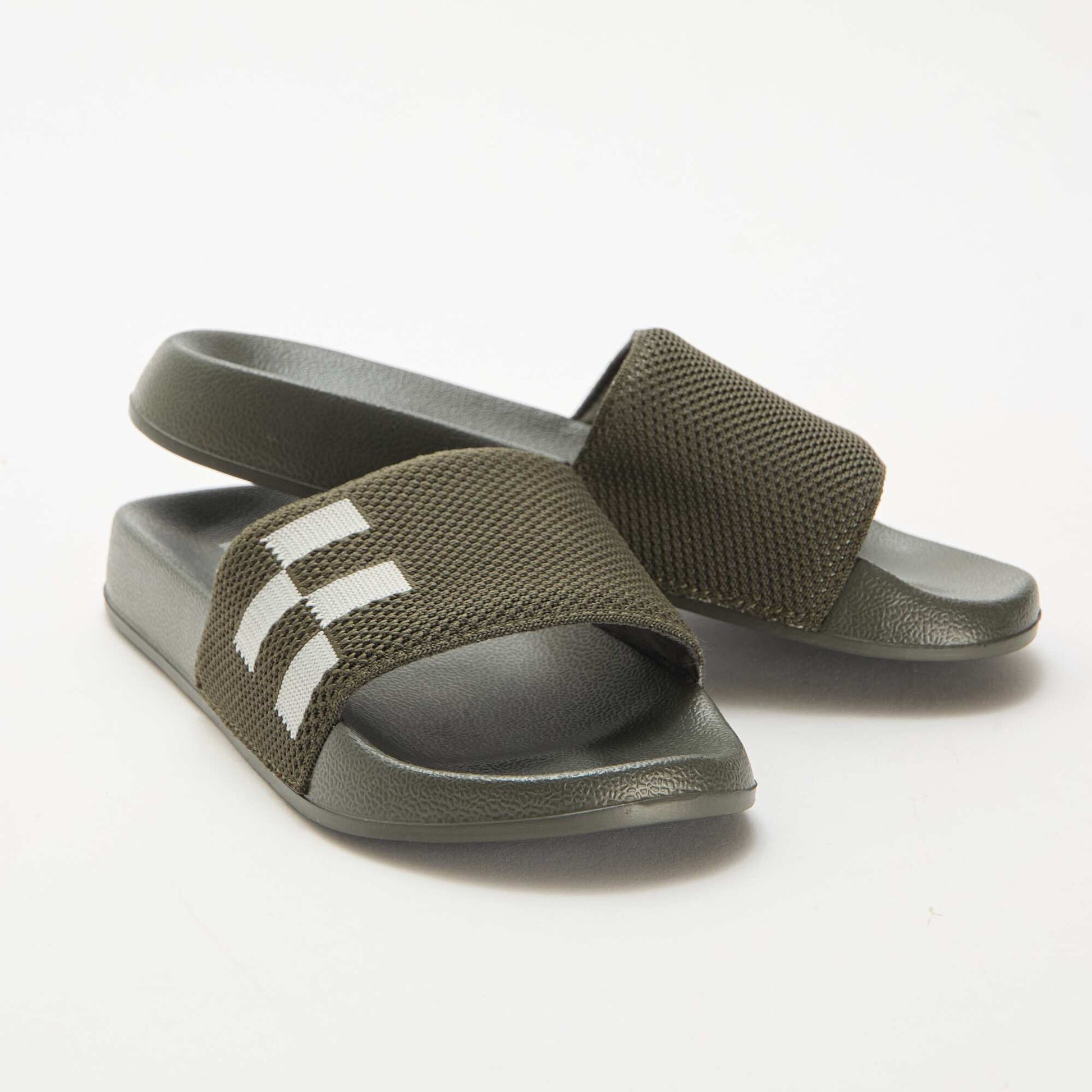 Mules de piscine avec bride en mesh KAKI