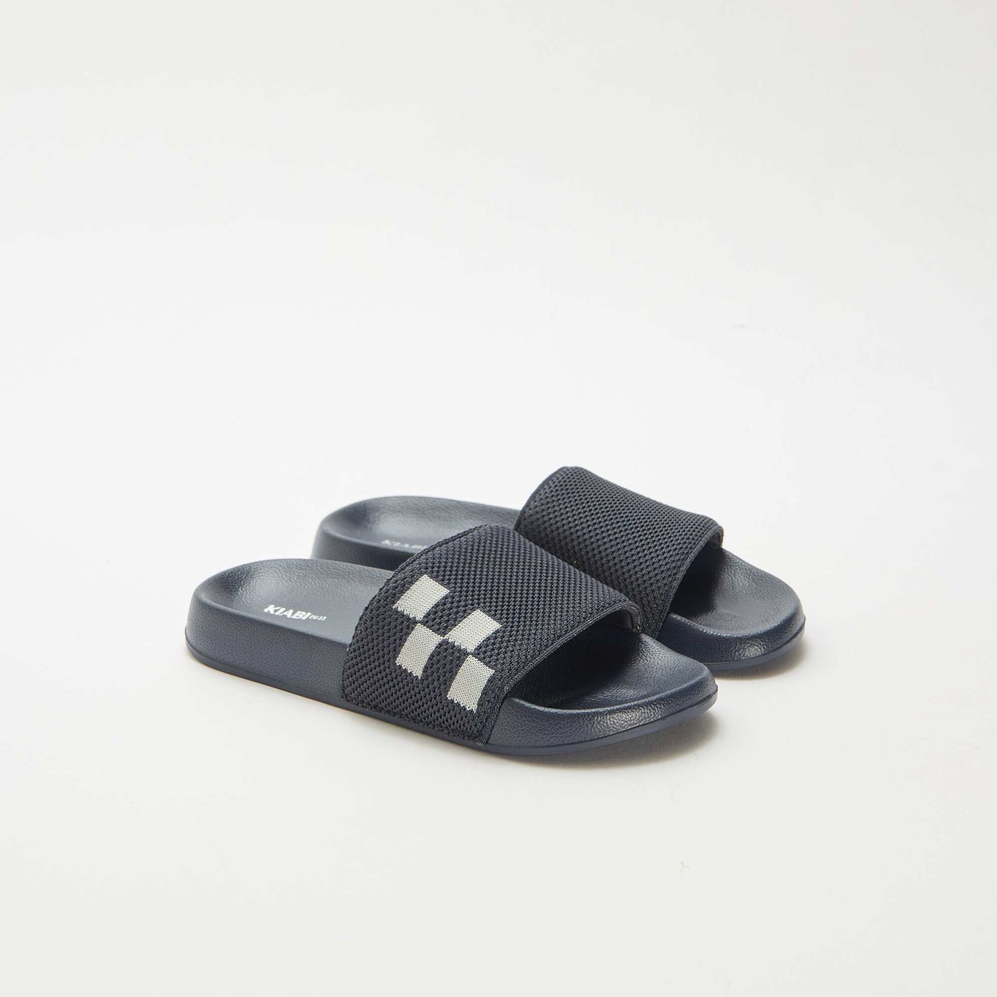 Mules de piscine avec bride en mesh BLEU