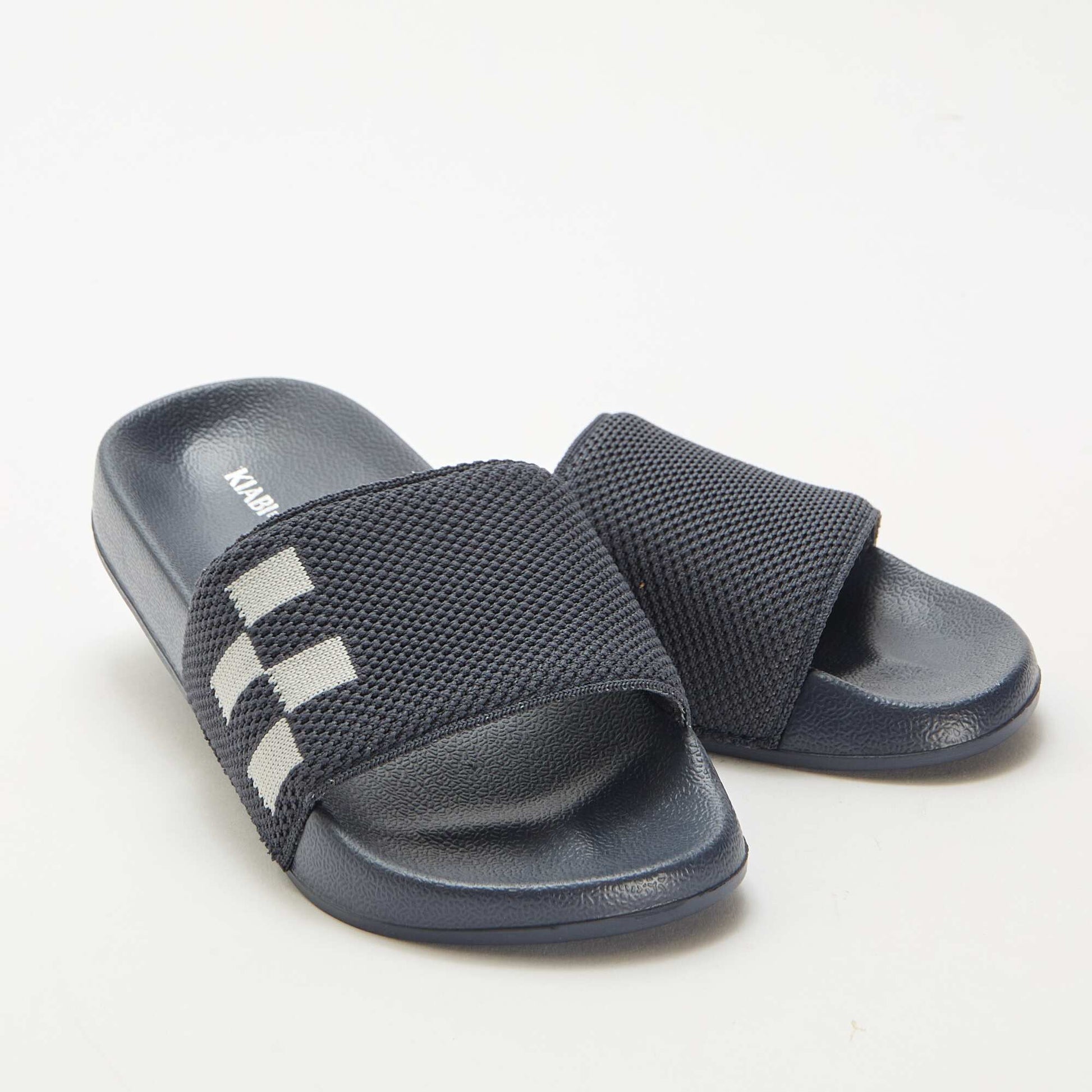 Mules de piscine avec bride en mesh BLEU