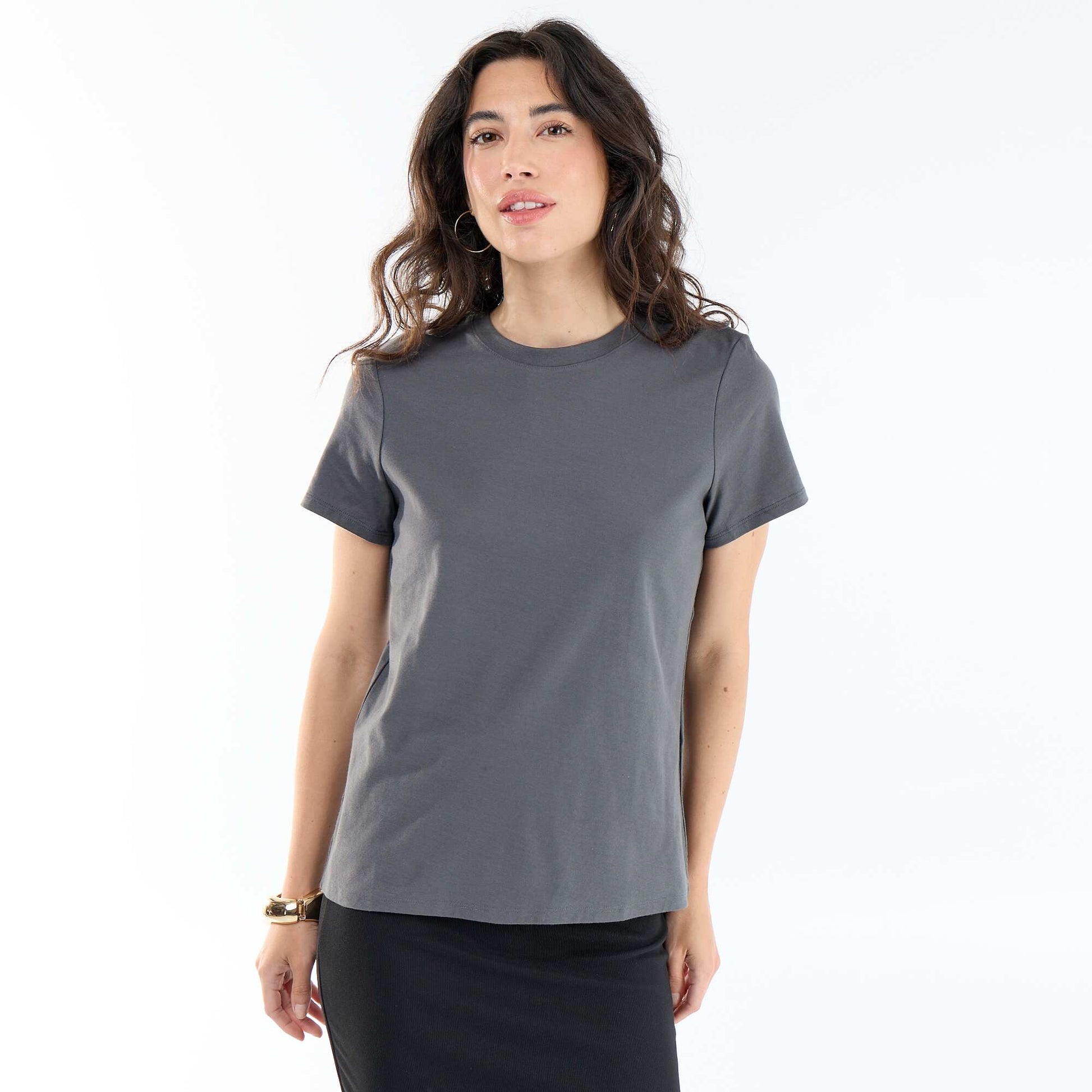 Tee-shirt en jersey manches courtes GRIS