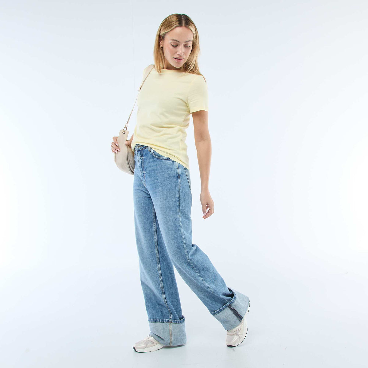 Tee-shirt en jersey manches courtes JAUNE