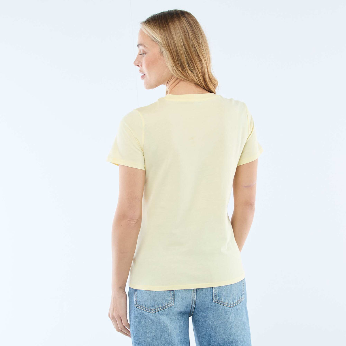 Tee-shirt en jersey manches courtes JAUNE