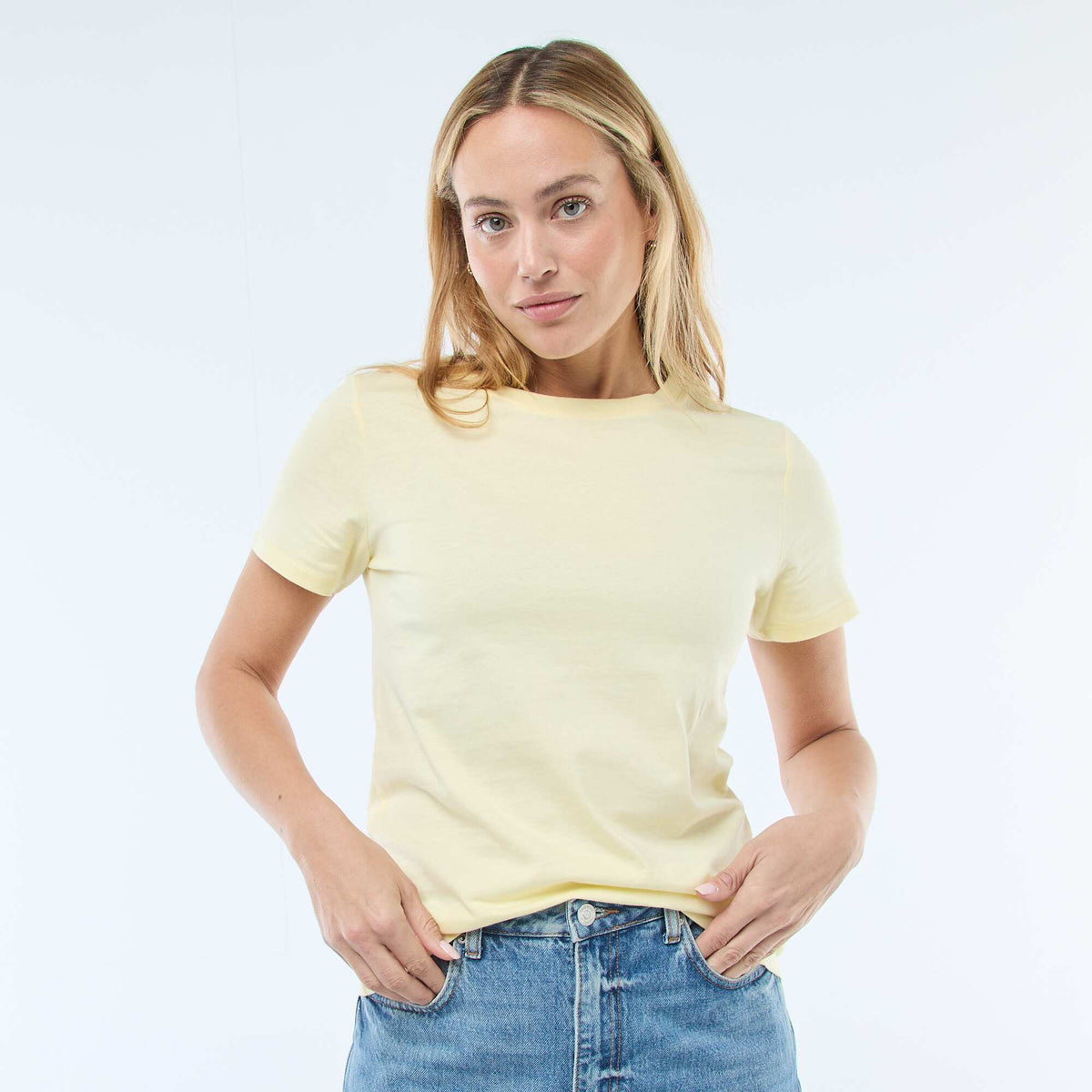 Tee-shirt en jersey manches courtes JAUNE