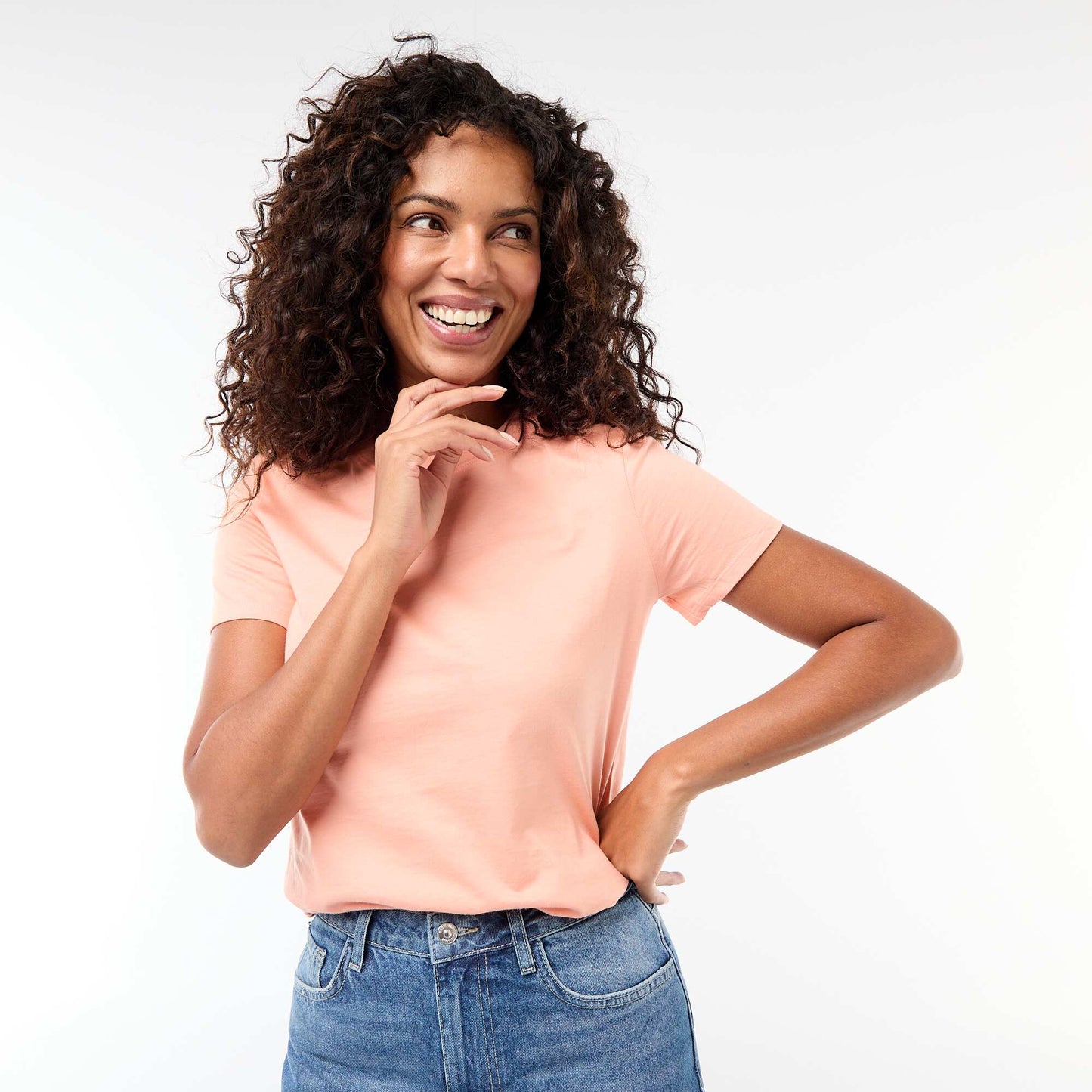 Tee-shirt en jersey manches courtes ORANGE