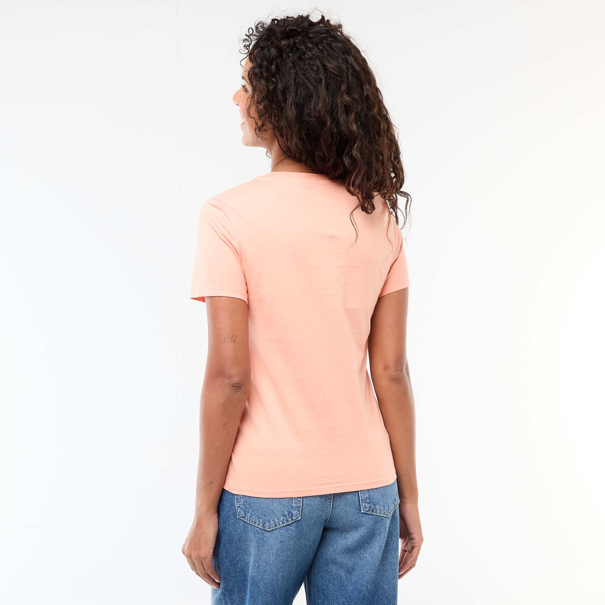 Tee-shirt en jersey manches courtes ORANGE