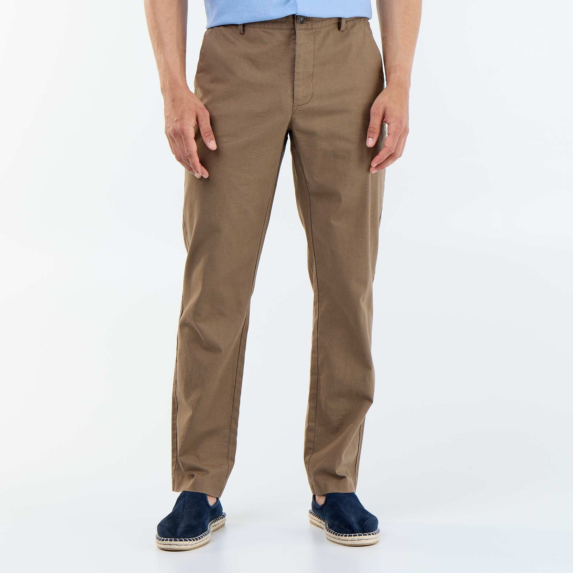 Chino uni taille standard MARRON
