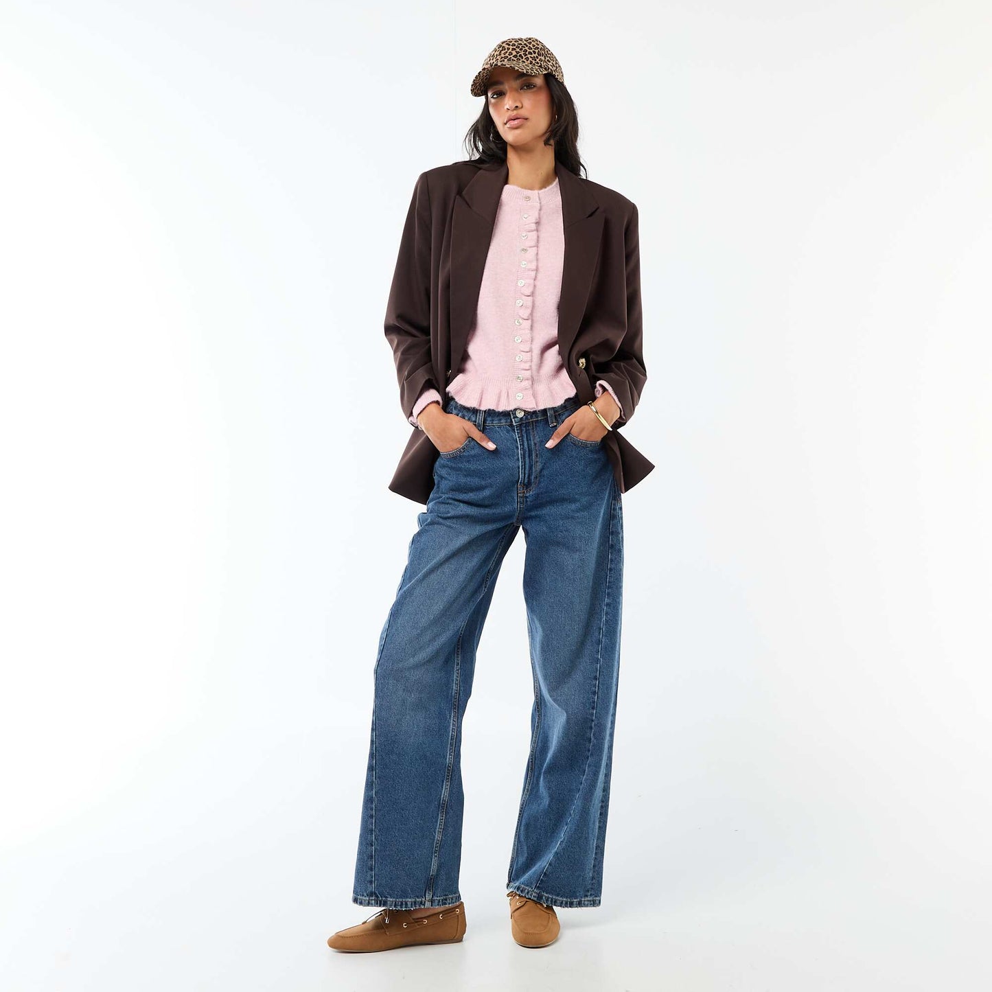 Gilet mouliné avec détails ondulés ROSE