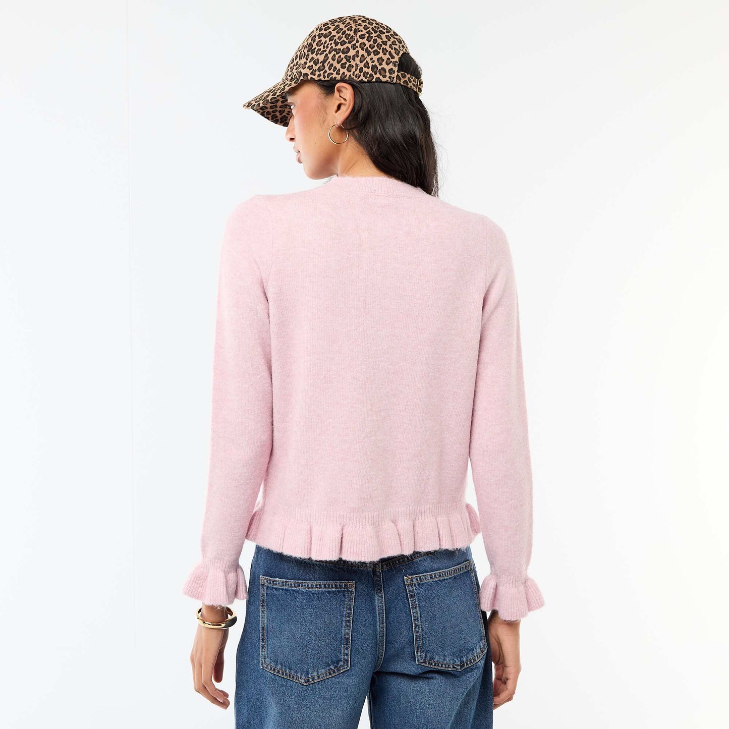 Gilet mouliné avec détails ondulés ROSE